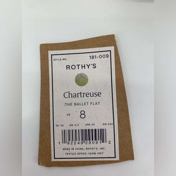Rothy's Lime Green and Yellow Chartreuse Ballet Flats Size 8 - Picture 7 of 7